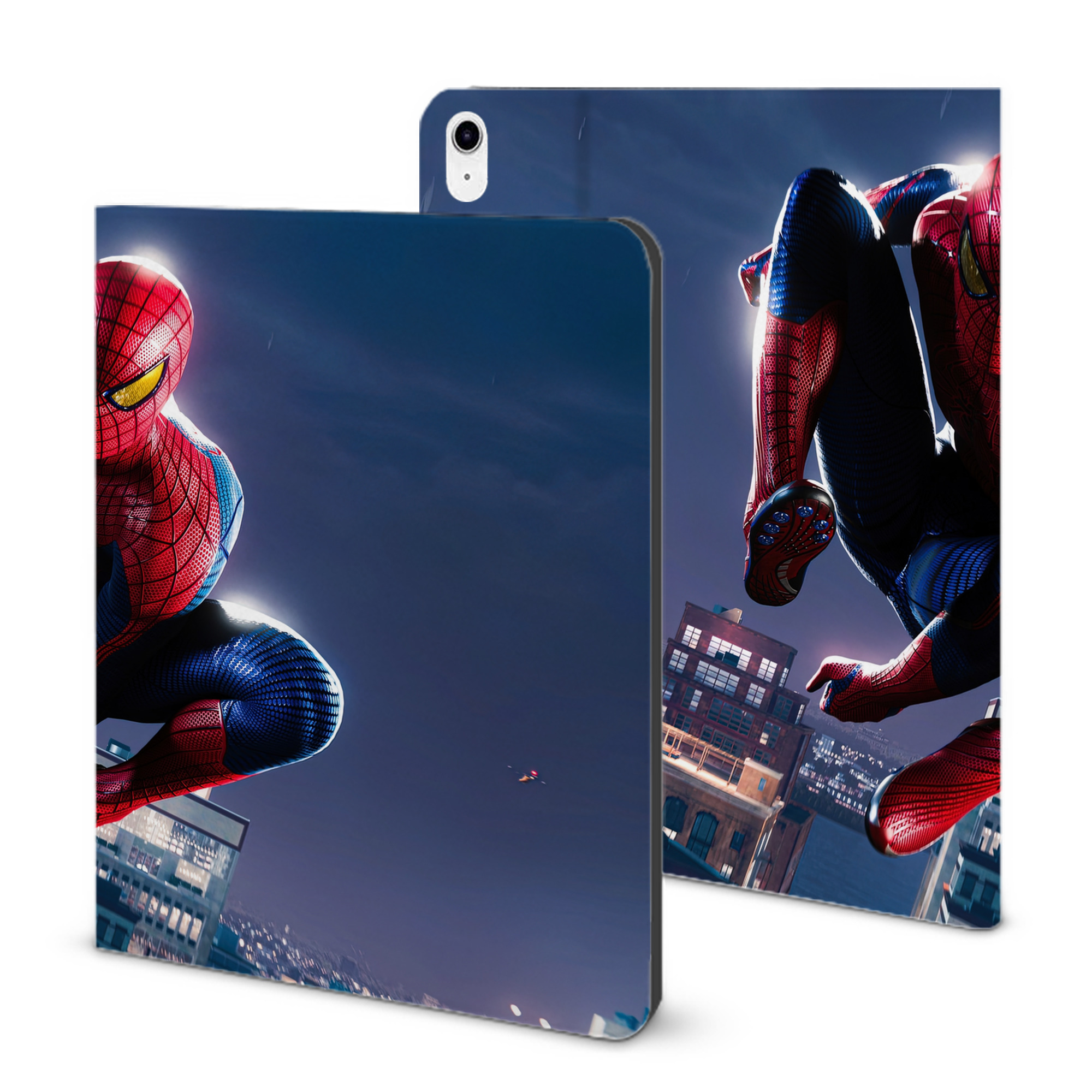 （画像用） Spider Man スパイダーマン IPad ケース ブック型 PUレザー TPU 耐衝撃 軽量 薄型 ペン収納なし 全面保護 IPad 各モデル対応